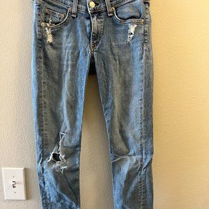 Rag & Bone light wash distressed jeans size 25